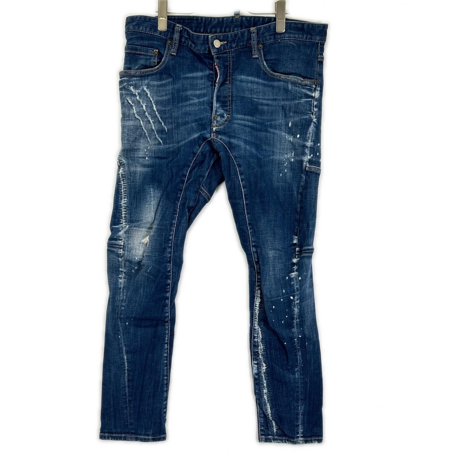 ディースクエアード S74LB1622 インディゴ コットン TIDY BIKER JEANS/タイディバイカー デニムパンツ 48