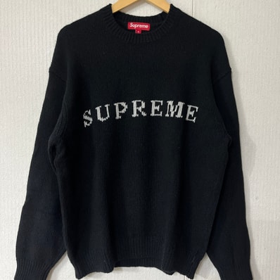Supreme Contrast Logo Sweater "Black"