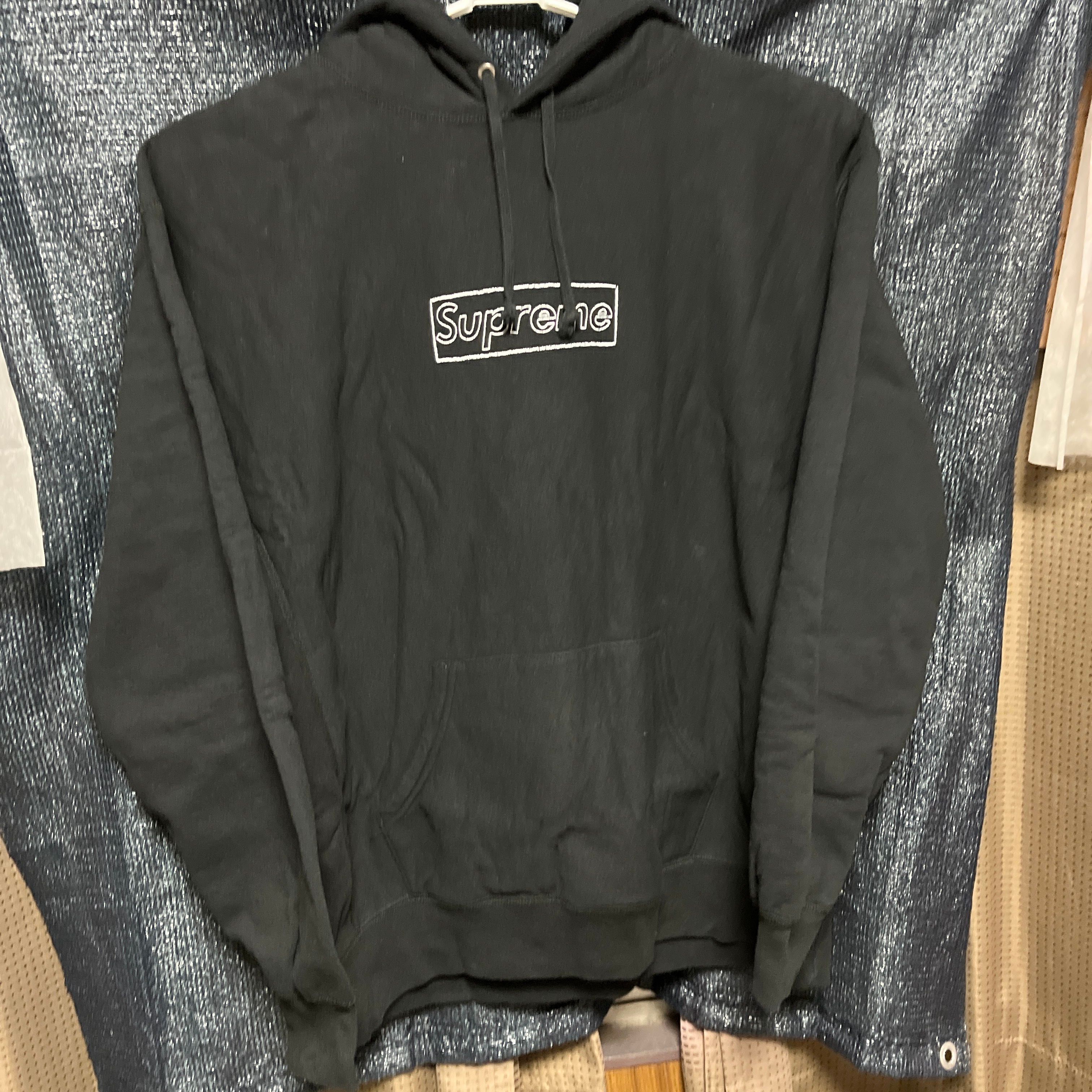 Supreme KAWS Chalk Logo Hooded Sweatshirt "Black"(2021)
