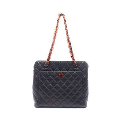 シャネル CHANEL マトラッセ プラ トートバッグ バッグ ラムスキン(羊革) レディース ブラック系 【中古】