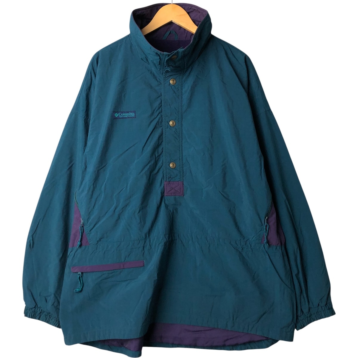 古着 90年代 コロンビア Columbia 白タグ ハーフスナップ ウォームアッププルオーバー メンズXL相当 ヴィンテージ/eaa582507
