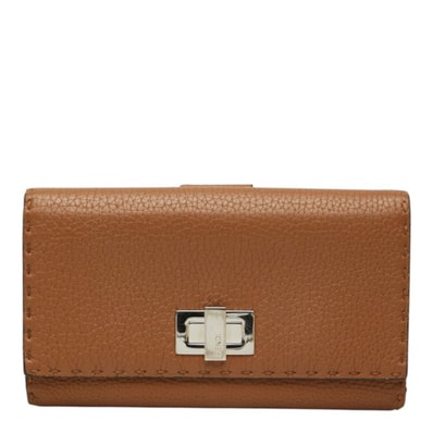 フェンディ セレリア ピーカブー 長財布 8M0308 ブラウン レザー レディース FENDI 中古