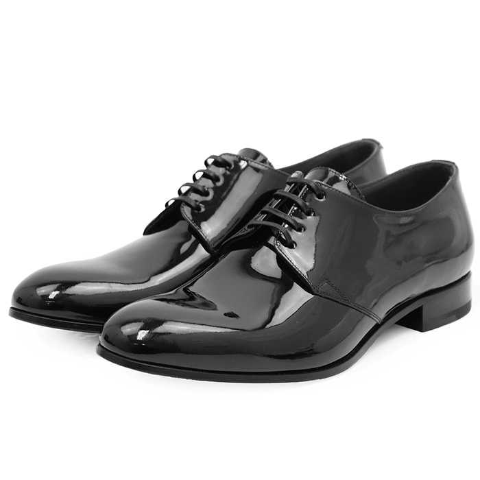 SALE【極美品】Dior ディオール ブーツ サイズ 39 1/2 メンズ パテントレザー エナメル プレーントゥ レースアップ シューズ 革靴 ブラック 黒 イタリア製