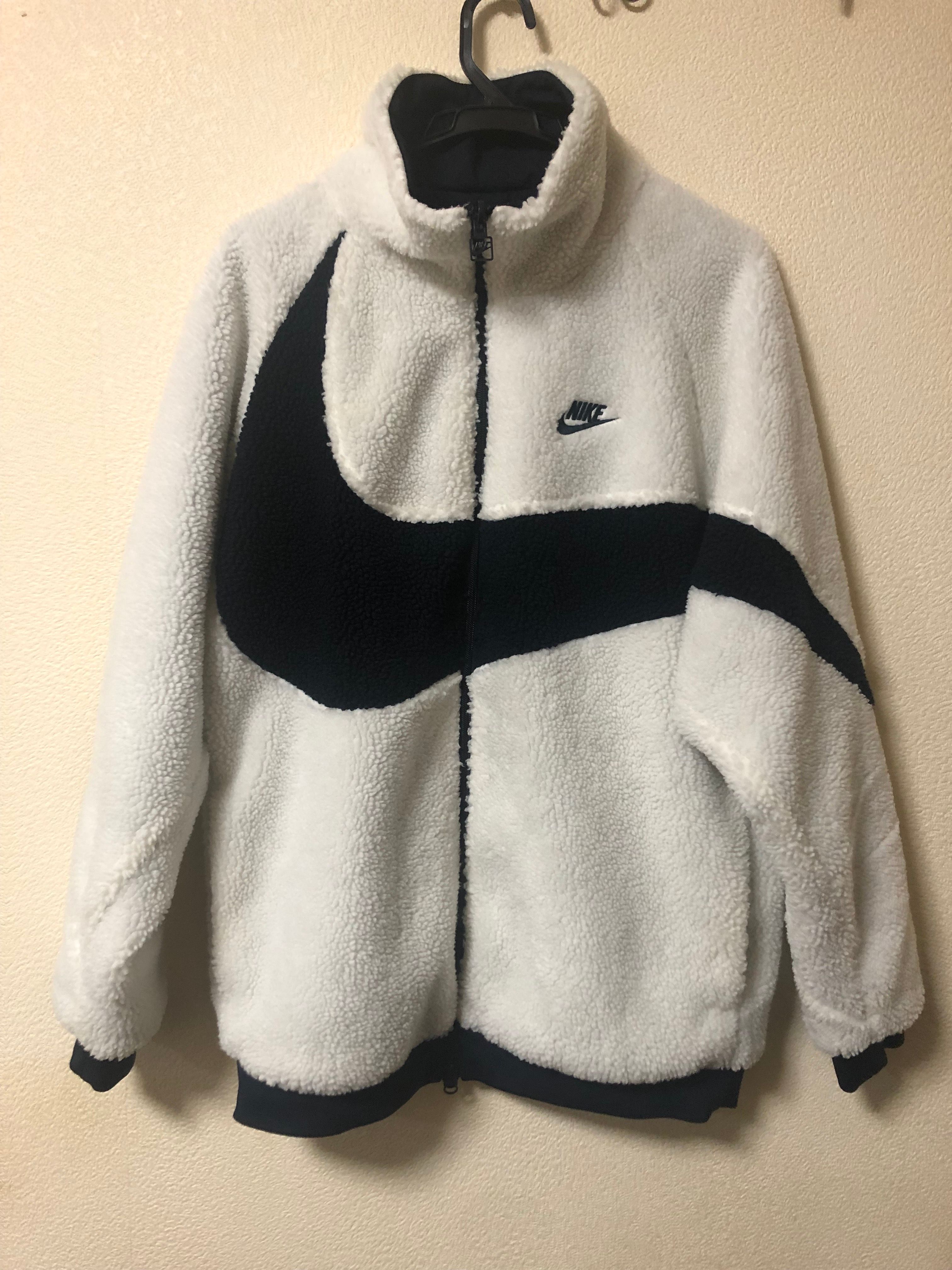 Nike Big Swoosh Reversible Boa Jacket "Sail/Dark Obsidian"