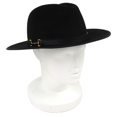 極美品 グッチ ホースビット ラビットヘアー フェルトハット 59 643318