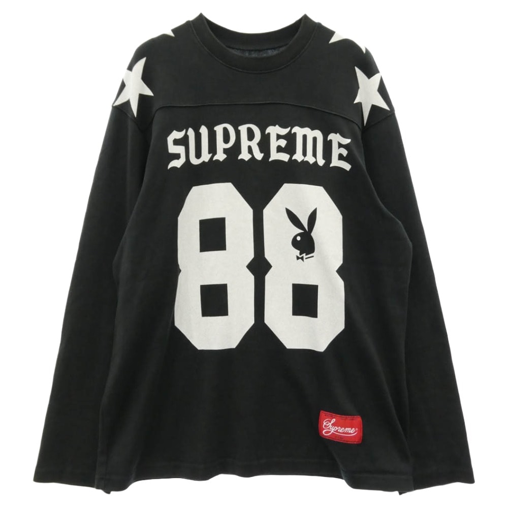 Supreme シュプリーム カットソー 26SS x Playboy プレイボーイ L/S Football Top フットボール トップ 長袖 カットソー ロンT ブラック系 S【中古】