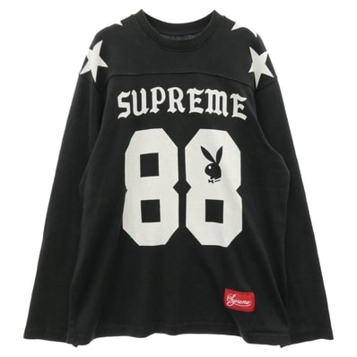 Supreme シュプリーム カットソー 26SS x Playboy プレイボーイ L/S Football Top フットボール トップ 長袖 カットソー ロンT ブラック系 S【中古】