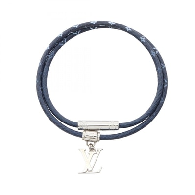 ルイ・ヴィトン LOUIS VUITTON LVグラディエント ブレスレット アクセサリー ステンレススチール PVC シルバー メンズ ネイビー系 / シルバー系 【中古】