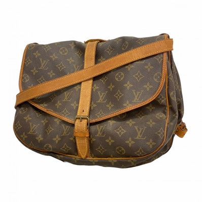 【6dc2669】ルイヴィトン ショルダーバッグ モノグラム ソミュール35 M42254 ブラウン【中古】レディース