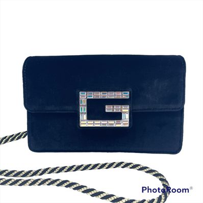 GUCCI Broadway Velvet Shoulder Bag "Black"