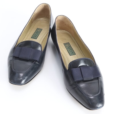 グッチ 37 1/2 リボンパンプス レザー
