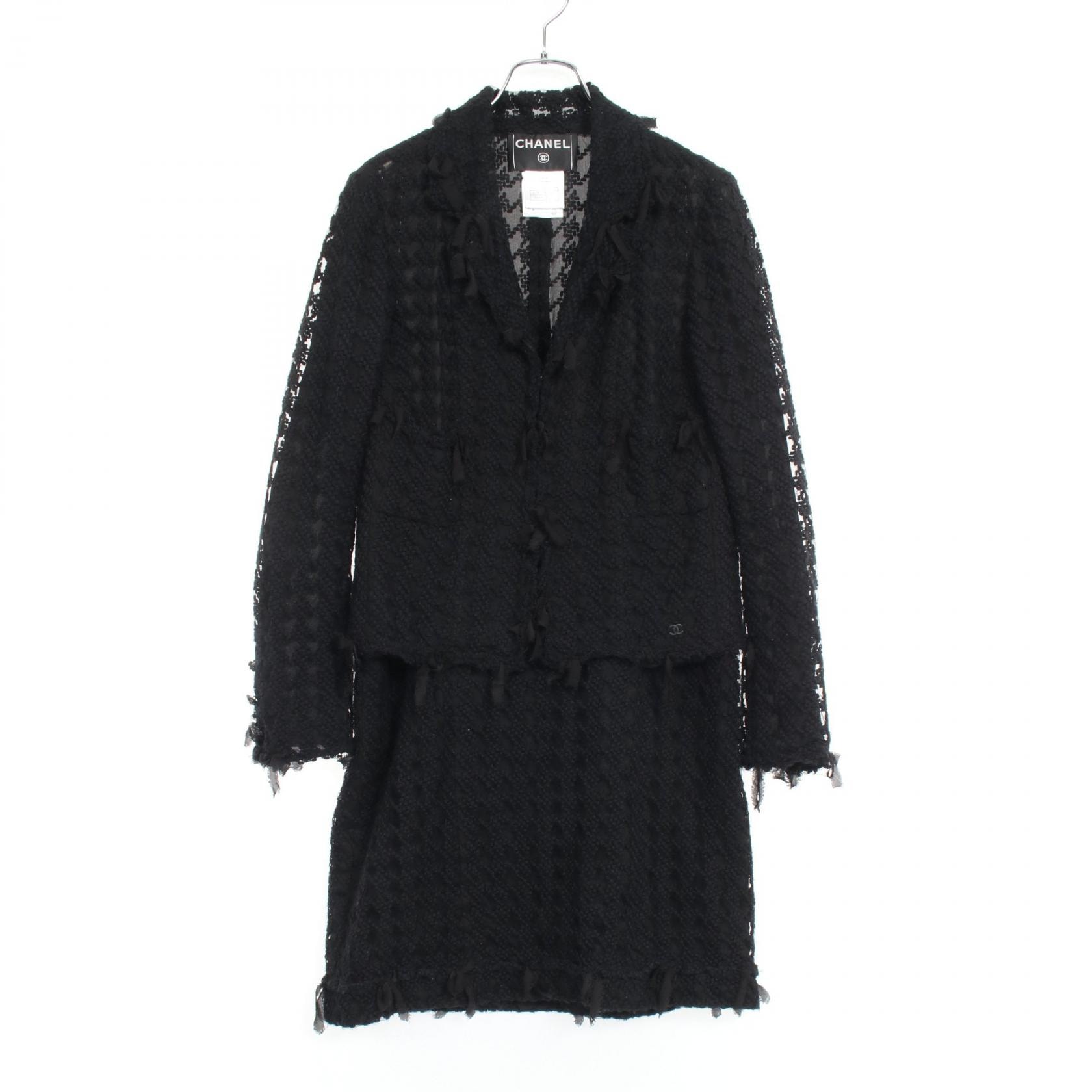 シャネル CHANEL スーツ 衣料品 ウール ナイロン レディース ブラック系 P24979 P24980 【中古】