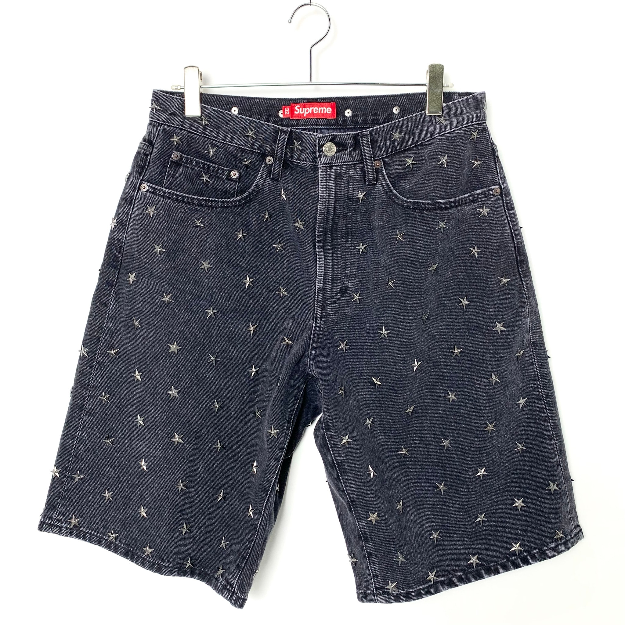 Supreme Stars Studded Baggy Denim Short "Black"