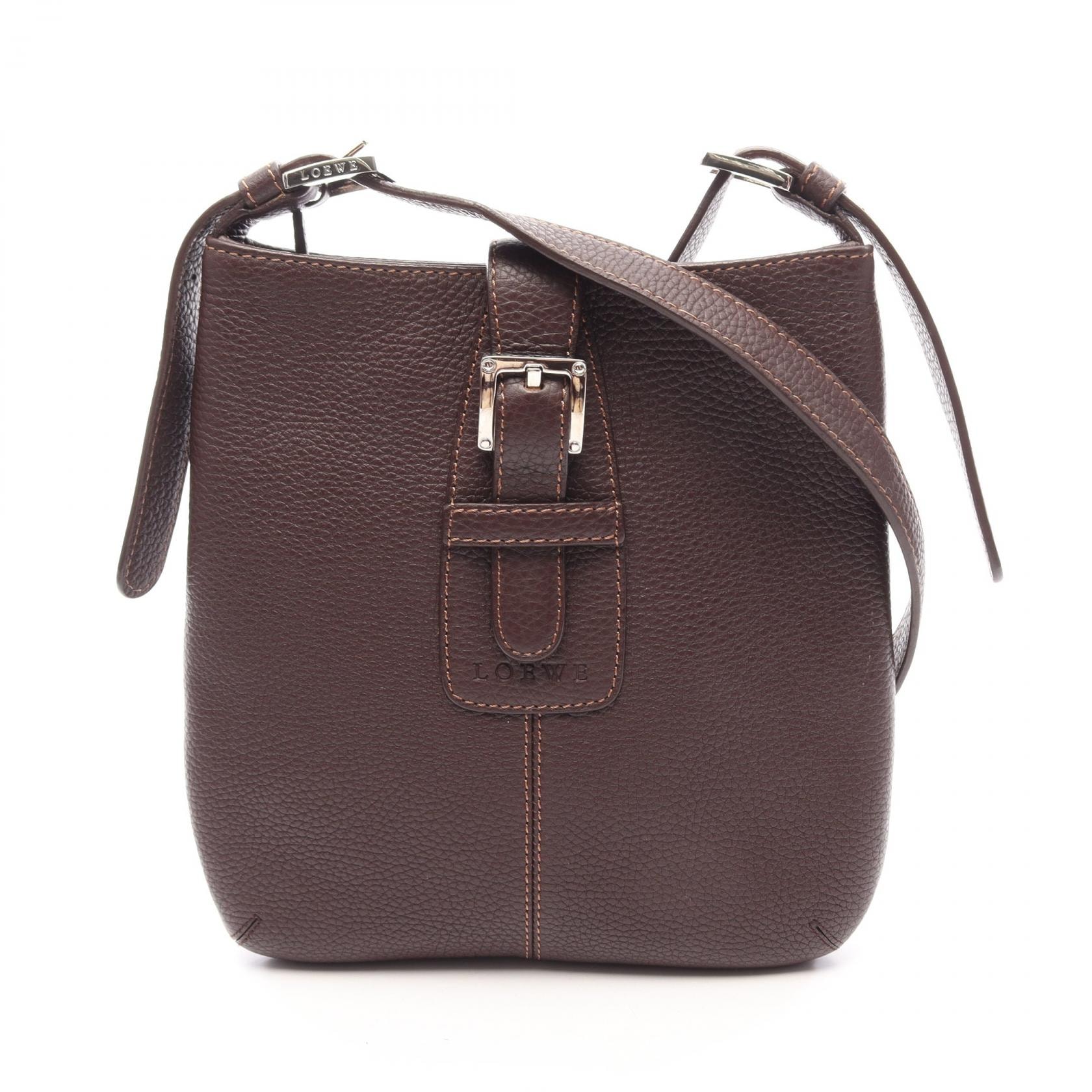 ロエベ LOEWE センダ ショルダーバッグ バッグ レザー レディース ブラウン系 【中古】