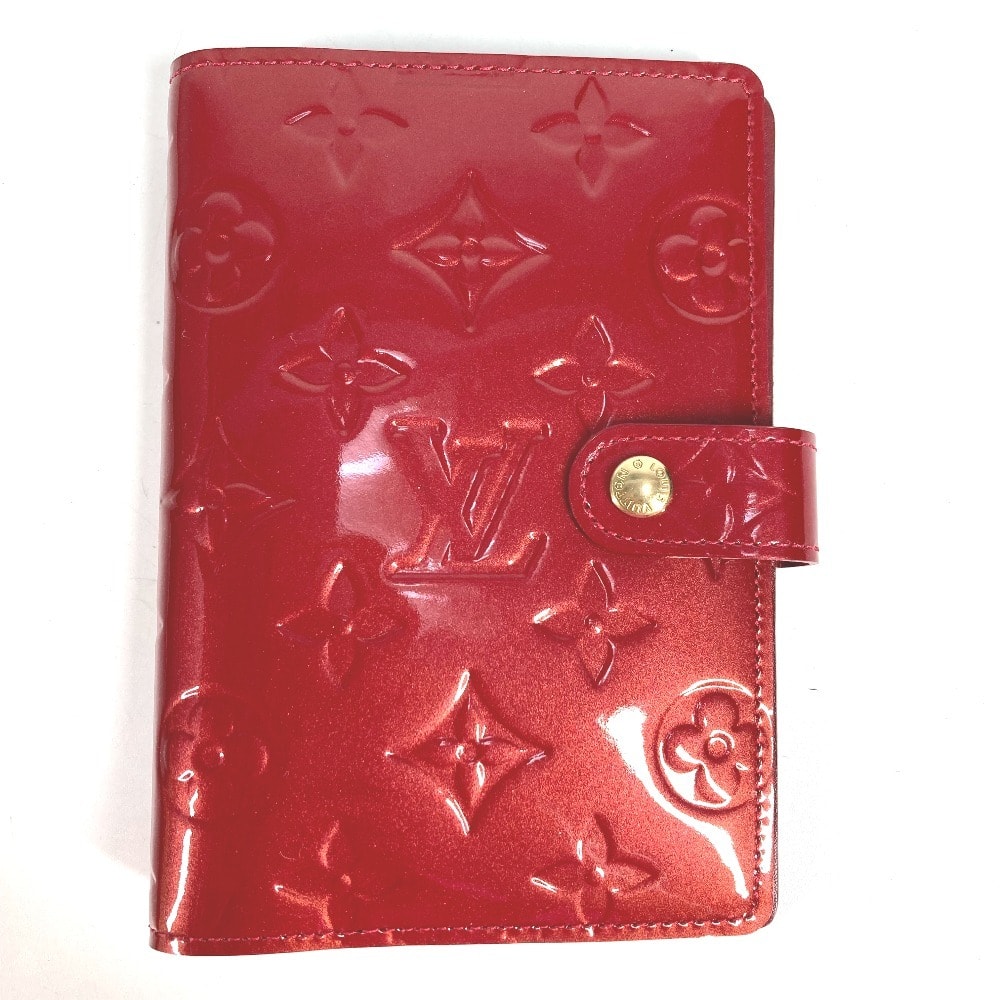 ルイヴィトン LOUIS VUITTON アジェンダPM アジェンダ PM R21016 モノグラムヴェルニ ステーショナリー 手帳ケース 手帳カバー モノグラムヴェルニキャンバス ポムダムール レッド 美品