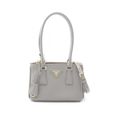プラダ PRADA ガレリア SAFFIANO LUX 2WAY ハンドバッグ バッグ サフィアーノレザー レディース グレー系 1BA906 【中古】