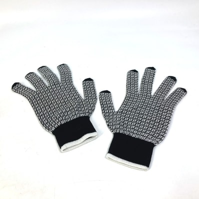 フェンディ FENDI ロゴ FXY010 手袋 グローブ ウール ブラック 美品