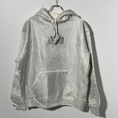 Supreme x MM6 Maison Margiela Foil Box Logo Hooded Sweatshirt "White"