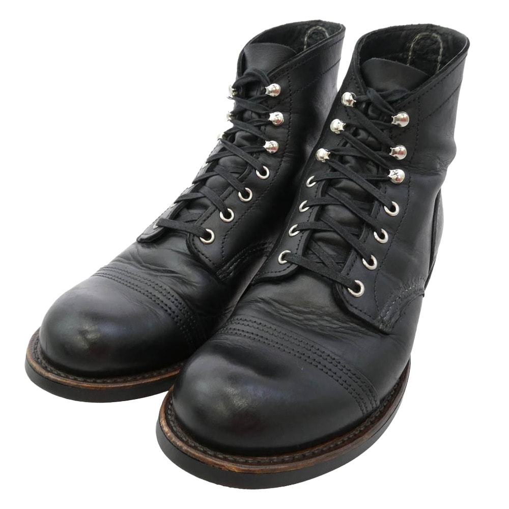 RED WING レッドウィング ブーツ 8084 IRON RANGER アイアンレンジャー レザー ブーツ ブラック系 26.5cm【中古】