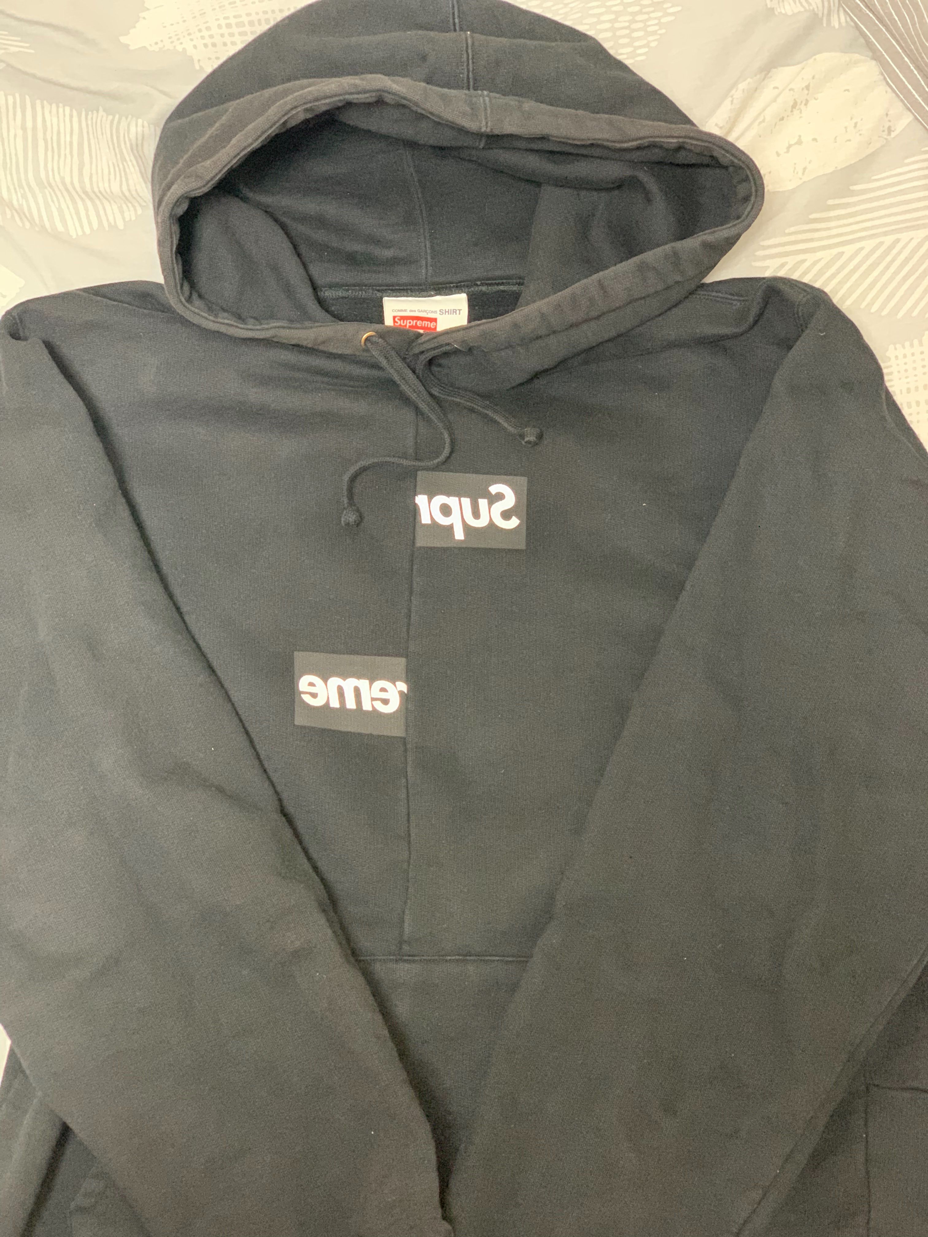 Supreme / Comme des Garçons SHIRT® Split Box Logo Hooded Sweatshirt "Black"