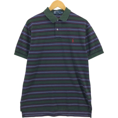 古着 ラルフローレン Ralph Lauren POLO by Ralph Lauren マルチボーダー 半袖 ボーダー ポロシャツ メンズL相当/eaa560260