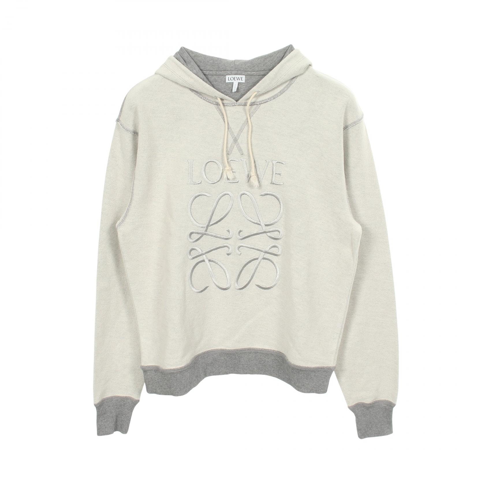 ロエベ LOEWE アナグラム エンブロイダリー パーカー 衣料品 トップス コットン レディース グレー系 S359341X98 【中古】