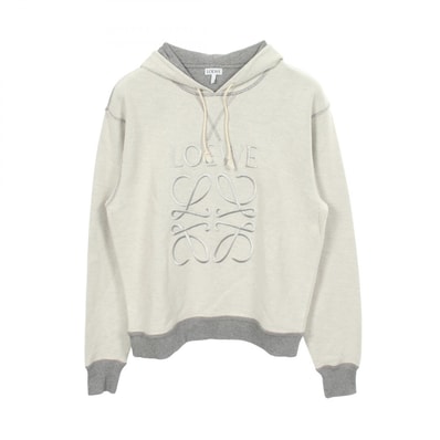 ロエベ LOEWE アナグラム エンブロイダリー パーカー 衣料品 トップス コットン レディース グレー系 S359341X98 【中古】