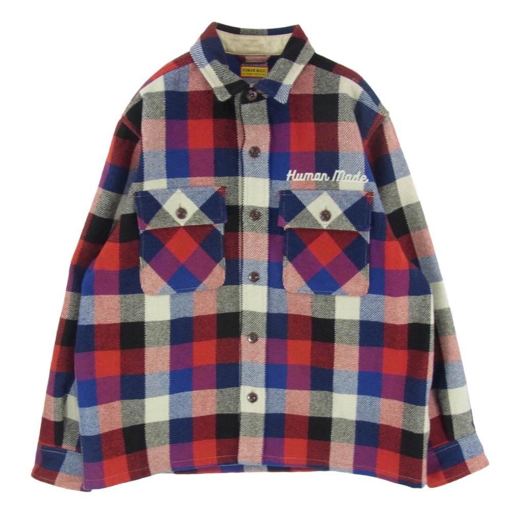 HUMAN MADE ヒューマンメイド 25AW HM30SH013 Wool Check Shirt Jacket ウール チェック シャツ ジャケット マルチカラー系 L【中古】