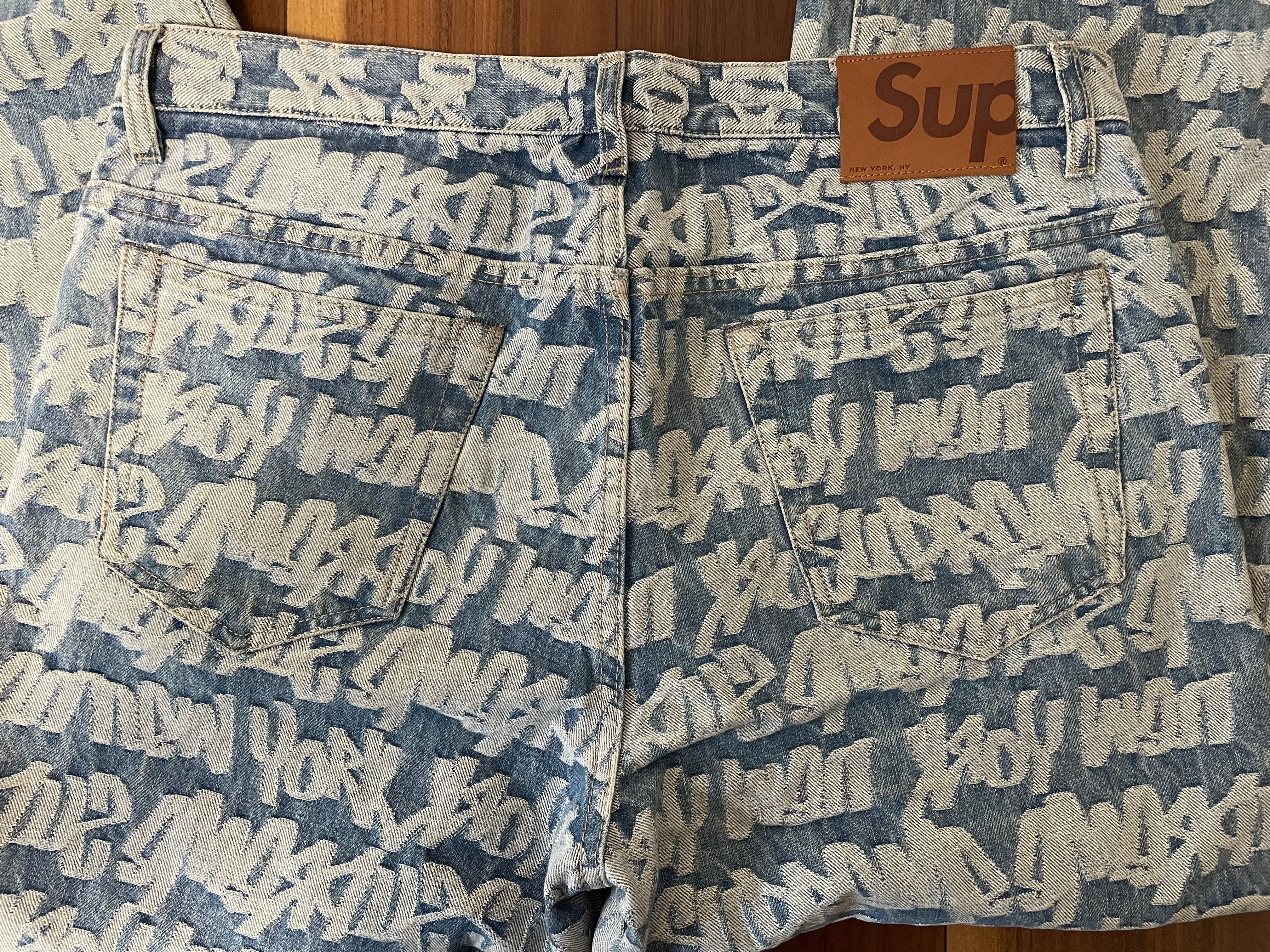 Supreme Fat Tip Jacquard Regular Jean "Blue"