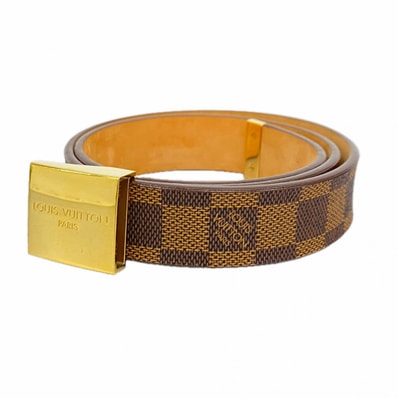 ★SALE【6da0147-k】ルイヴィトン ベルト ダミエ サンチュールキャレ M6802U エベヌ【中古】メンズ レディース ユニセックス