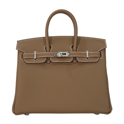 HERMES エルメス ハンドバッグ バーキン25 エトープ (エトゥープ) トゴ シルバー金具 G刻印 新品