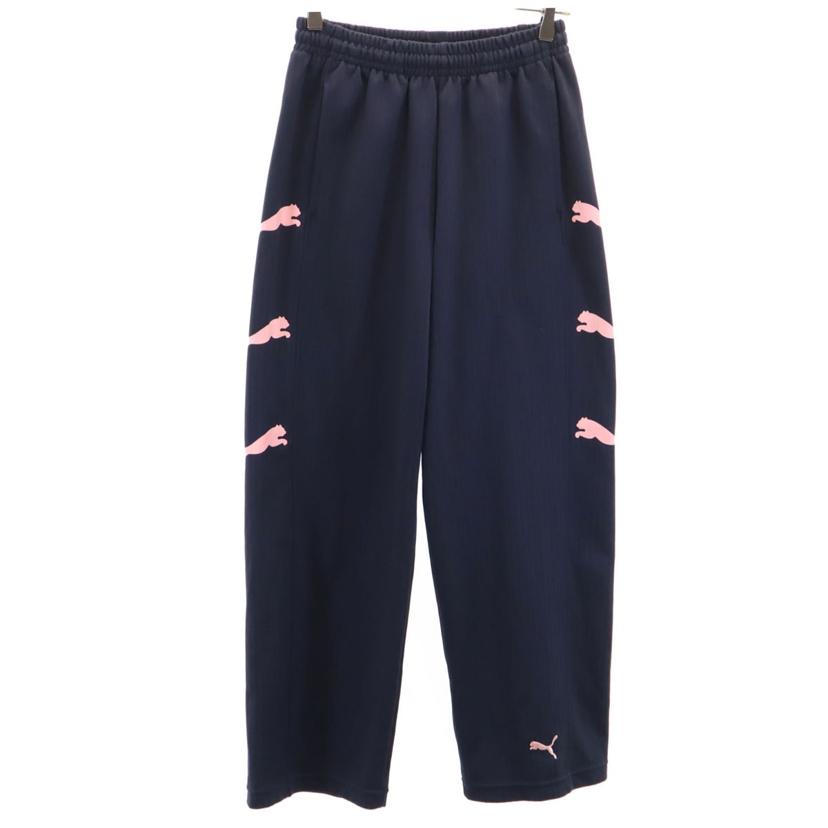 PUMA プーマ 日本製 ストライプ柄 トラックパンツ S ネイビー ジャージ