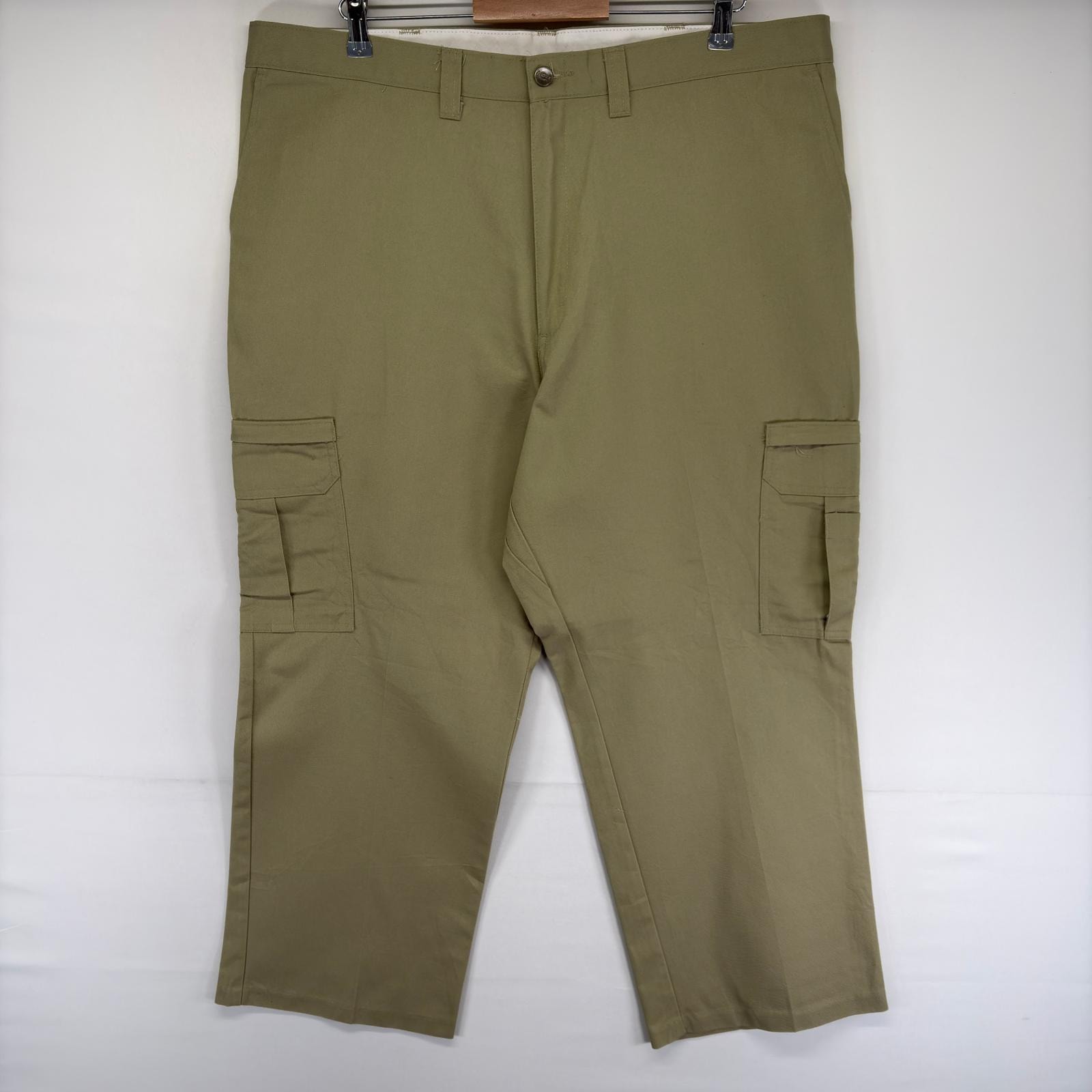 古着 ディッキーズ Dickies パンツ サイドポケット ジッパーフライ 大きいサイズ カーゴ ワークパンツ w42 L30  ベージュ系 メンズ