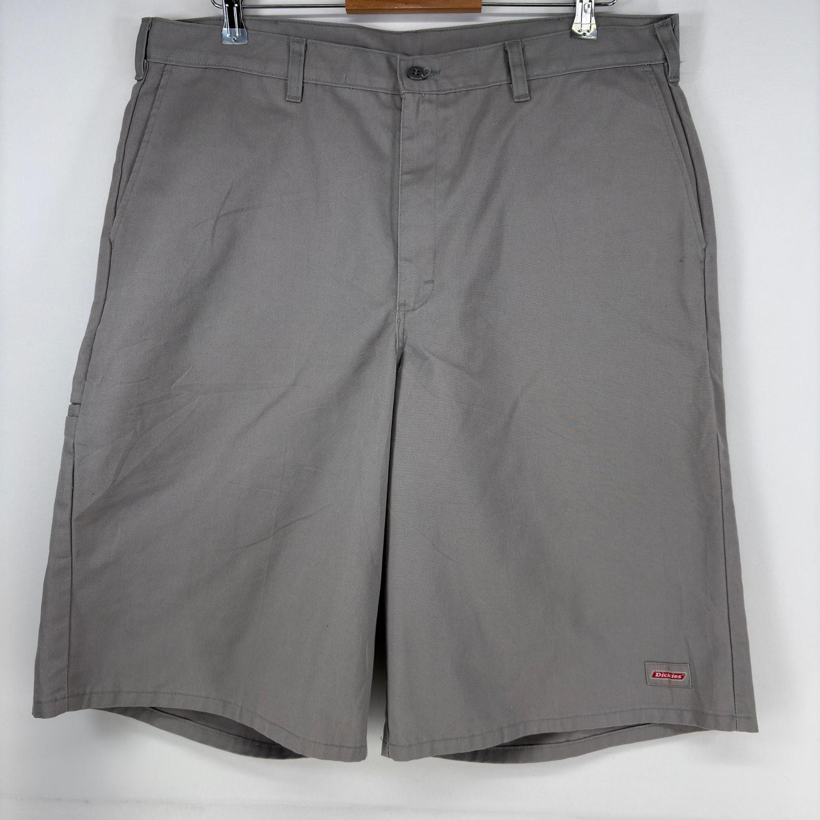 古着 ディッキーズ Dickies ショートパンツ ワーク ツールポケット ワンポロゴ ジッパーフライ ハーフパンツ w38 グレー メンズ