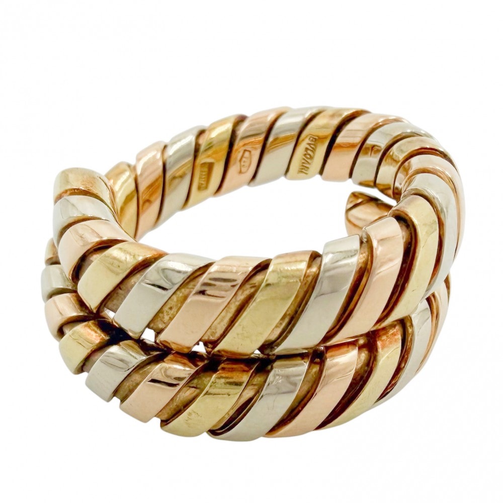 BVLGARI ブルガリ 指輪 リング トゥボガス ジュエリー アクセサリー Au750 18金 K18イエローゴールド  K18ホワイトゴールド  K18ピンクゴールド  約10号 レディース 約9.7g【中古品】