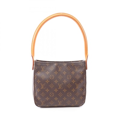 ルイ・ヴィトン LOUIS VUITTON ルーピングMM モノグラム ショルダーバッグ バッグ PVCコーティングキャンバス レザー レディース ブラウン系 M51146 【中古】