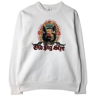 古着 80年代 フルーツオブザルーム FRUIT OF THE LOOM ブタ柄 アニマル スウェットシャツ トレーナー USA製 メンズL相当 ヴィンテージ/eaa599829