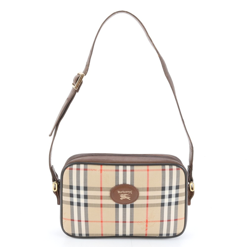 バーバリー ノバ チェックホースロゴ シャドーホースショルダーバッグ