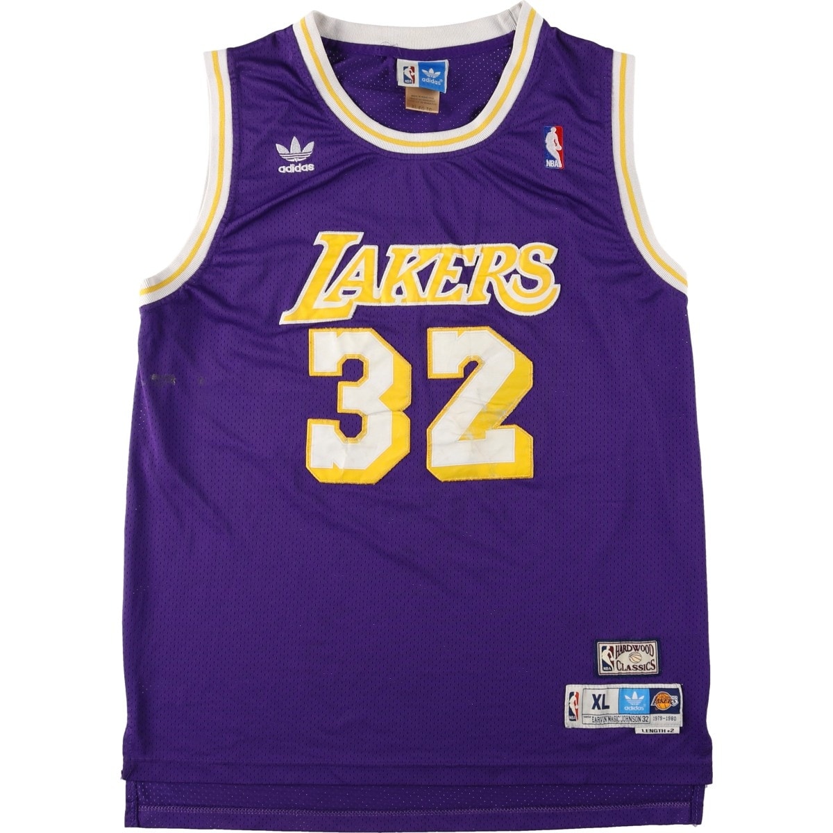 古着 アディダス adidas NBA LOS ANGELES LAKERS ロサンゼルス レイカーズ メッシュ ゲームシャツ レプリカユニフォーム メンズXL相当/eaa662692