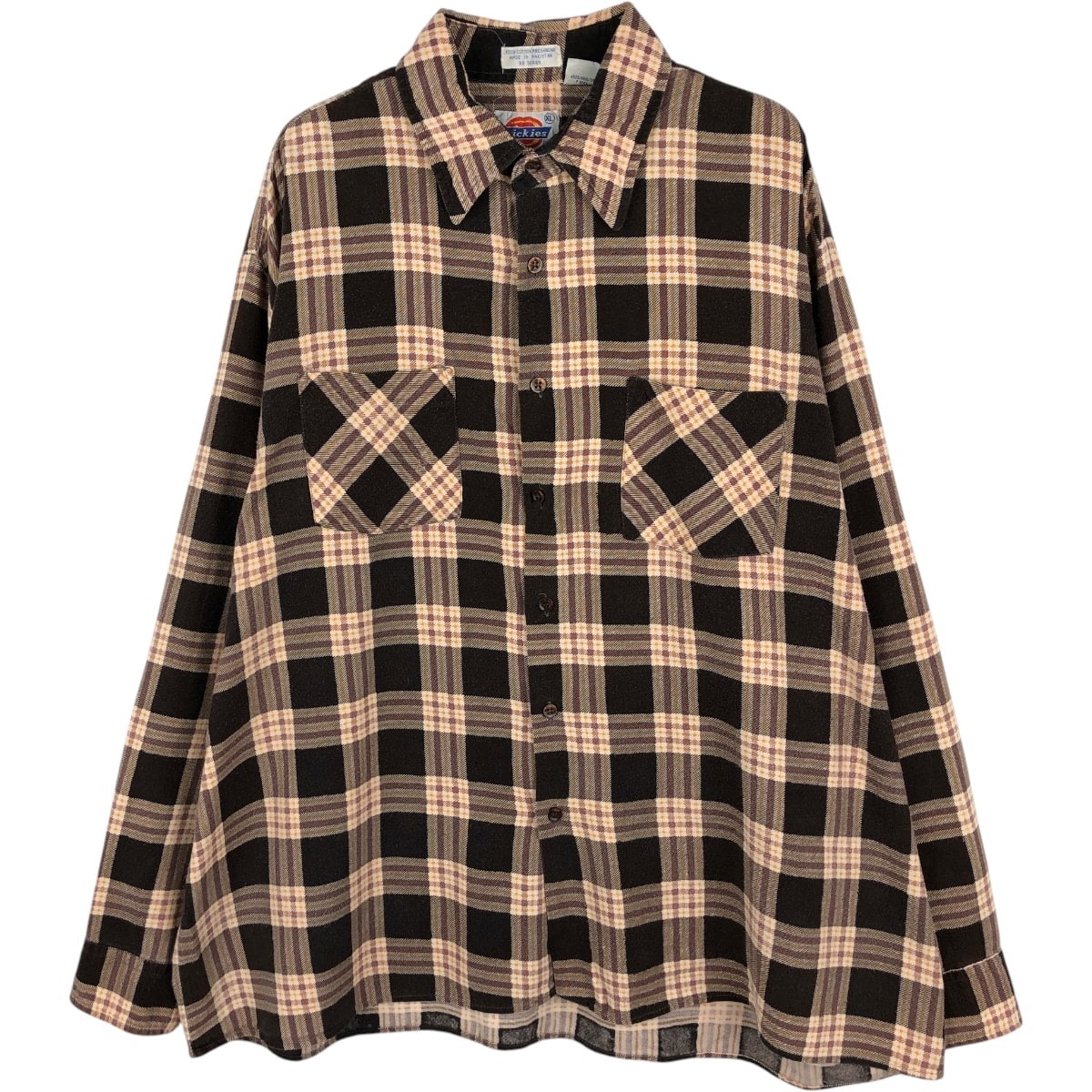 古着 ディッキーズ Dickies 長袖 プリントネルチェックシャツ メンズXL相当/eaa675472