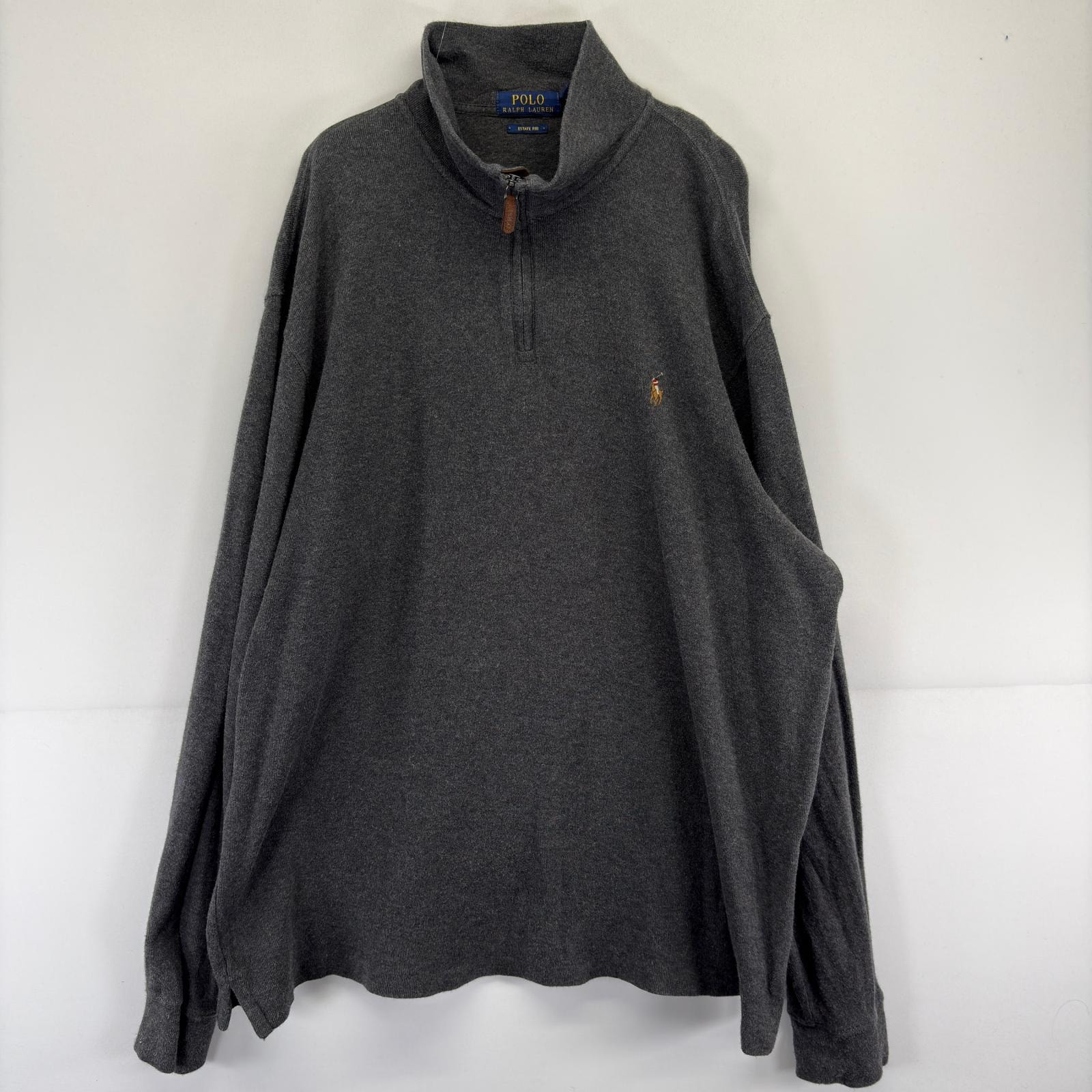 古着 ポロ・ラルフローレン POLO RALPH LAUREN スウェット 大きいサイズ ハーフジップ トレーナー プルオーバー 2XL  グレー メンズ