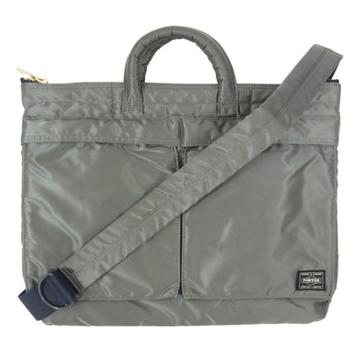 PORTER ポーター 376-19665 PX TANKER タンカー 2WAY SHORT HELMET BAG ショート ヘルメット ショルダー バッグ カーキ系【中古】