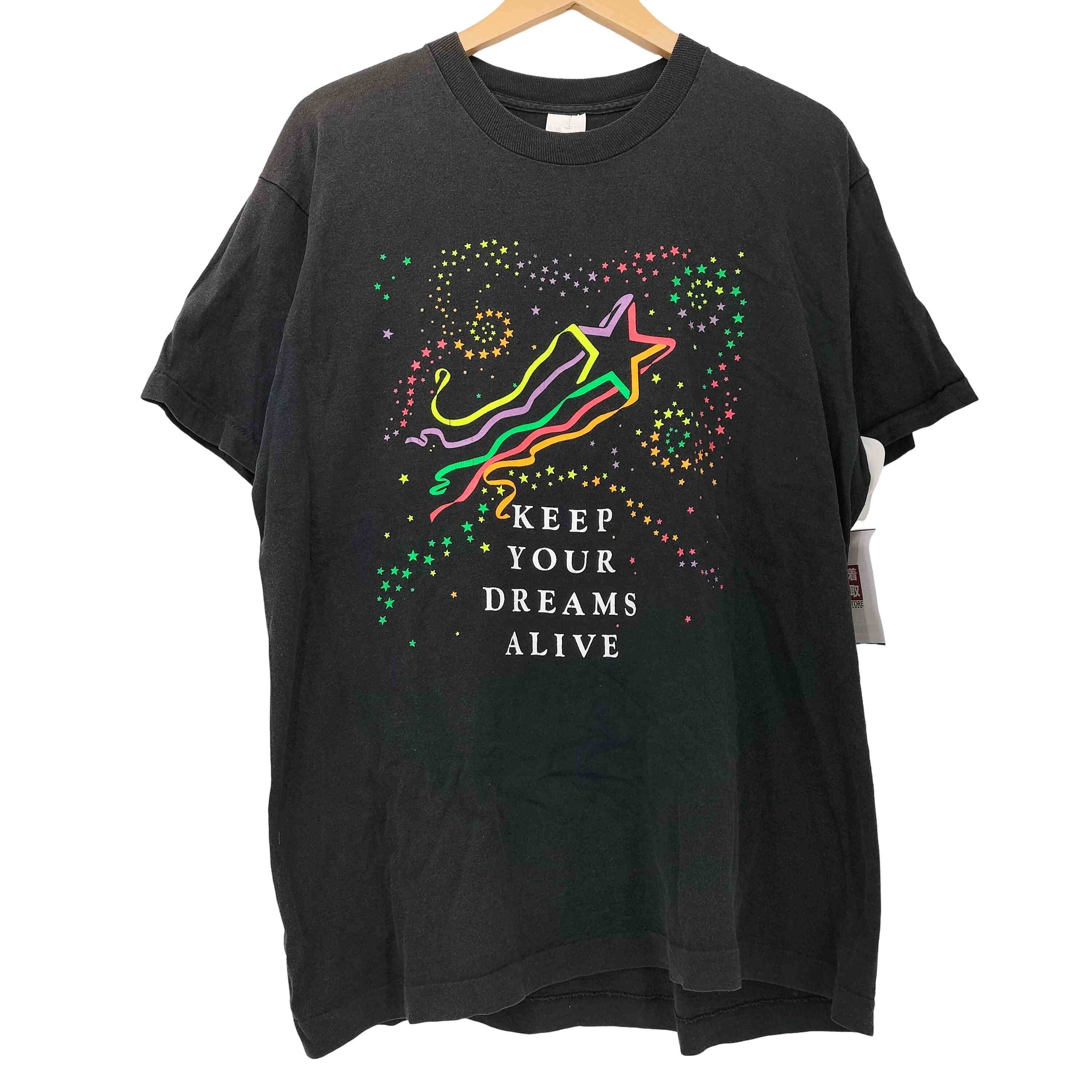 90s カナダ製 裾/袖シングル KEEP YOUR DREAMS ALIVE Tシャツ【1142551020454】