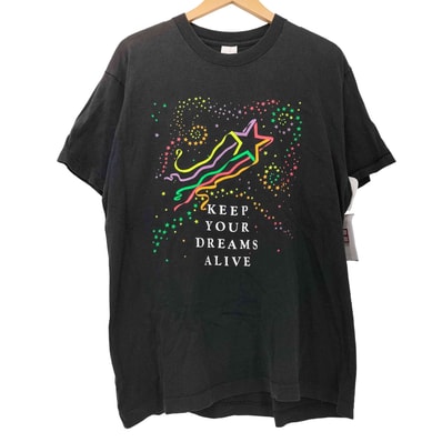 90s カナダ製 裾/袖シングル KEEP YOUR DREAMS ALIVE Tシャツ【1142551020454】