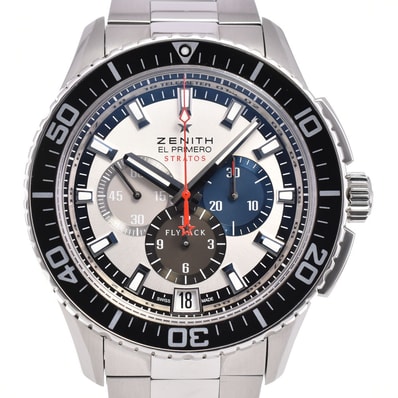 値下 ゼニス ZENITH 03.2066.405 エル・プリメロ ストラトス フライバック 自動巻き メンズ 美品 箱・保証書付き M#145711