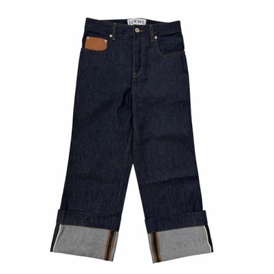 極美品 ロエベ デニムパンツ インディゴ レディース 34 S359Y11X68