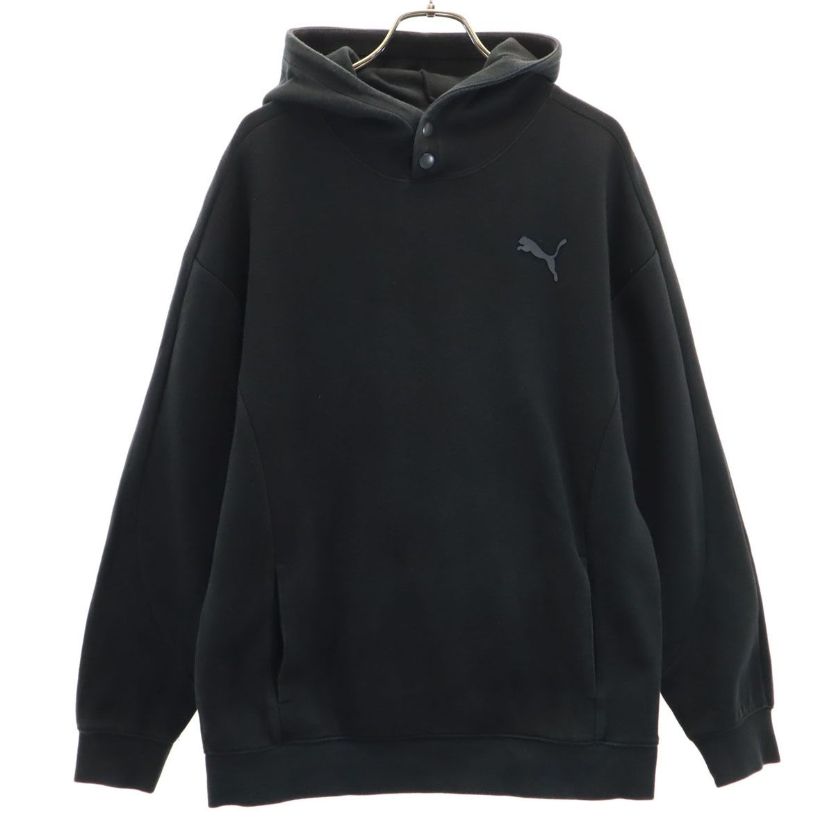 PUMA プーマ バックロゴ 長袖 スウェットパーカー M ブラック