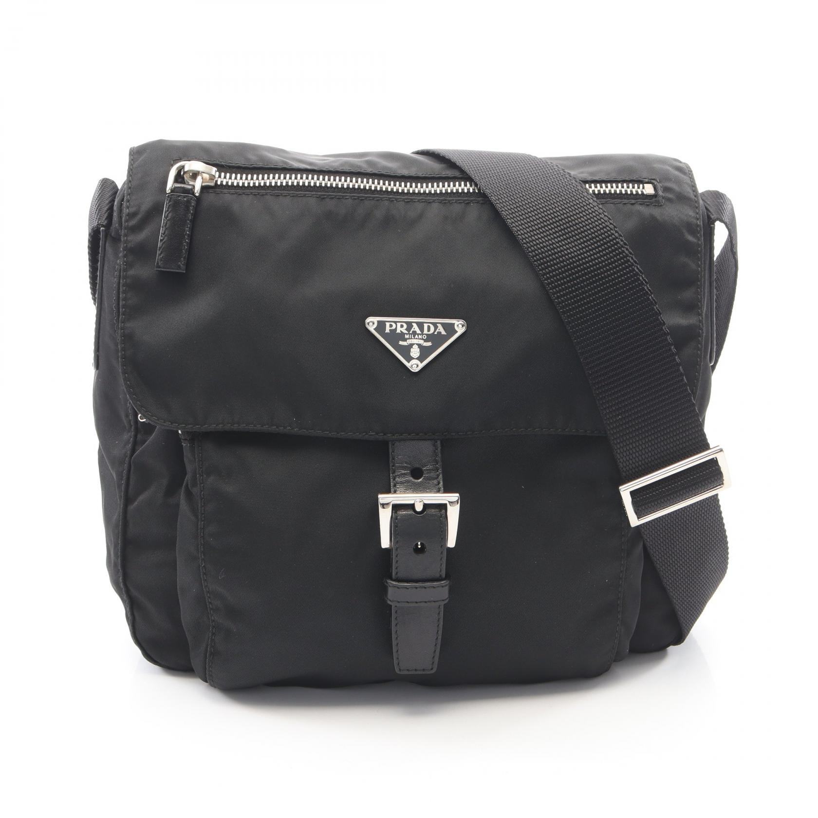 プラダ PRADA VELA SPORT ショルダーバッグ バッグ ナイロン レザー レディース ブラック系 BT8994 【中古】
