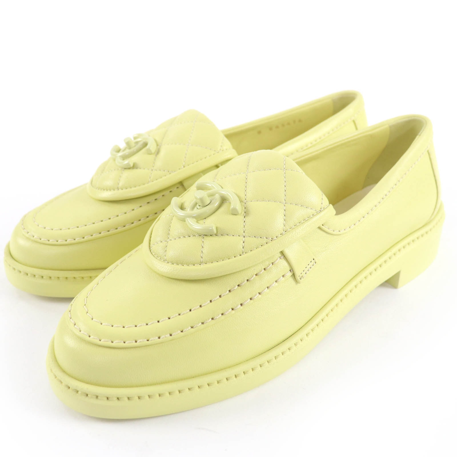 未使用品 シャネル ローファー イエロー レディース 37 G45474