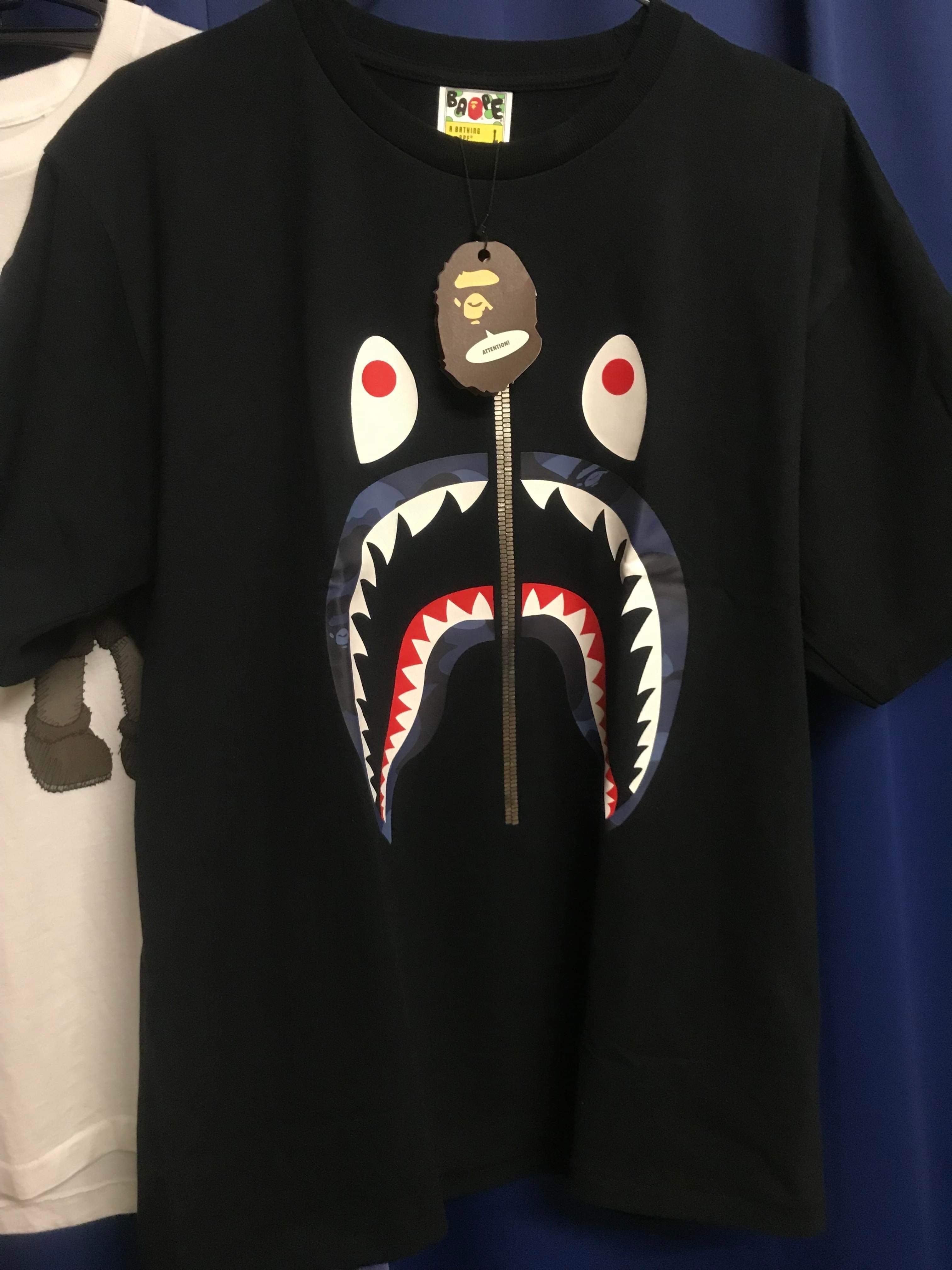 A BATHING APE TIE DYE SHARK TEE "Black Multi"